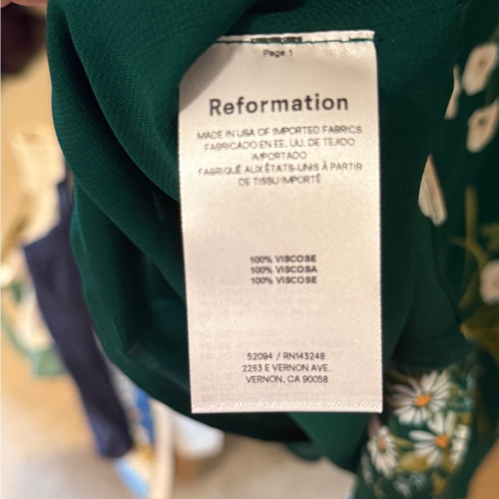 Reformation Green Floral Midi Dress - Picture 6 of 9